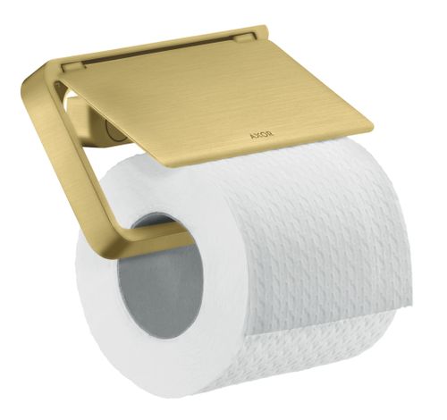 AXOR-HG-AXOR-Universal-Softsquare-Toilettenpapierhalter-mit-Deckel-Brushed-Brass-42836950 gallery number 1